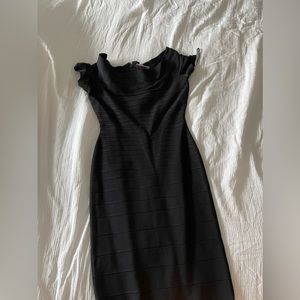 Authentic Black Hervé Léger Icon Bandage Dress | Size Medium